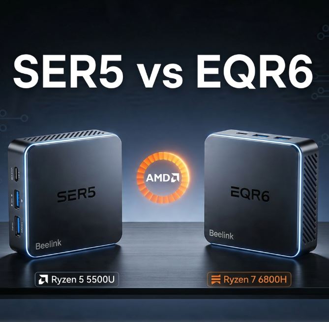 Beelink SER5 vs Beelink EQR6: Comparativa Completa 2026 ¿Cuál Mini PC Comprar?