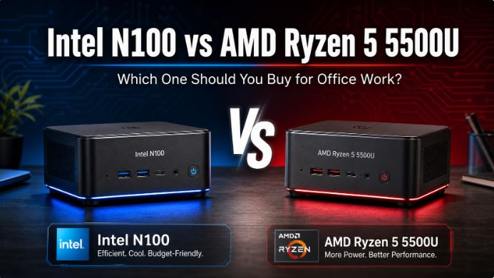Mini PC Intel N100 vs AMD Ryzen 5 5500U: ¿Cuál Comprar para Oficina?